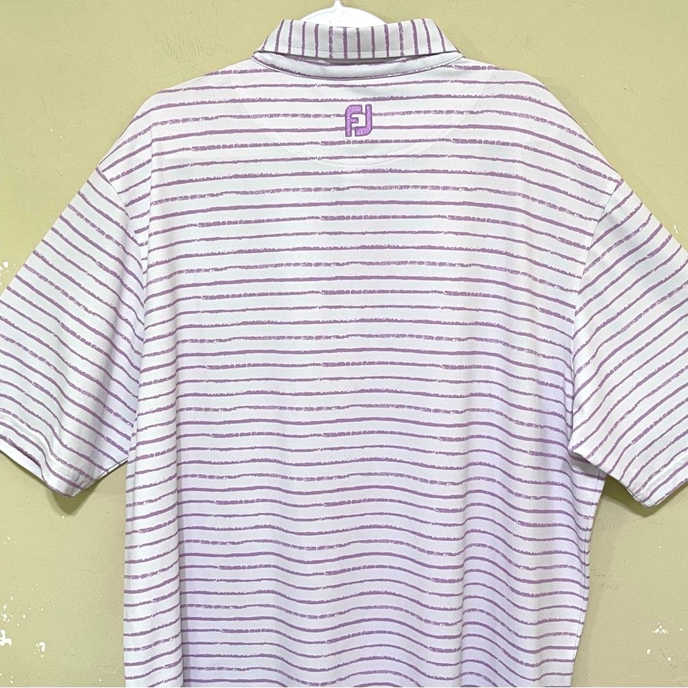 FootJoy Performance Golf Polo Chalk Line Print Athleisure Preppy Sporty Men 2XL - Picture 8 of 12
